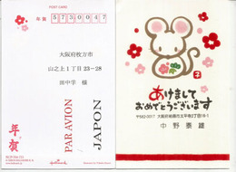 Nouvel An. Année Du Rat 2020. Carte Traditionelle De Voeux Du Japon - Cartas & Documentos