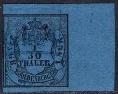 LOHNE Auf Bogenecke 1/10 Thaler Blau - Oldenburg Nr. 2 I - Pracht - Tief Geprüft - Oldenburg