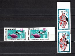 POLYNESIE   PA N° 29 + 30  NON DENTELES EN PAIRE   NEUFS SANS CHARNIERE COTE  400.00€   CHASSE SOUS MARINE - Imperforates, Proofs & Errors