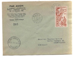 Senegal Lettre Avion Matam St Louis 1948 St Exupery Carte Sahara Espagnol Map Cover Brief Belege Carta Aeropostale - Lettres & Documents