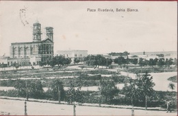 Argentina Argentine Argentinie Bahia Blanca Plaza Rivadavia Iglesia Parroquial RARE Postcard Old CPA - Argentinië