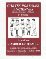 Cp, Bourses& Salons De Collections, 5 E Bourse , Exposition AMOUR EROTISME , Bordeaux ,1984 ,vierge - Bourses & Salons De Collections