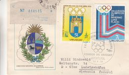 Jeux Olympiques - Uruguay - Lettre Recom De 1979 - Oblit Exposition International - Lake Placid - Uruguay