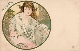 Mucha, Alfons Octobre I-II (fleckig) - Mucha, Alphonse