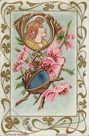 Jugendstil Frau Blumen Uhr  1905 I-II Art Nouveau - Other & Unclassified