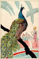 Jugendstil Pfau Frau  Künstlerkarte I-II Art Nouveau - Andere & Zonder Classificatie