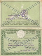 FERROVIE /   CARTA DI LIBERA CIRCOLAZIONE - Forata _  PERFIN 1960 - Europe