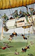 Thiele, Arthur Dackel Jagd Ballon  Künstlerkarte 1913 I-II Chasse - Thiele, Arthur