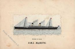 Seide Gewebt RMS Majestic 1905 I-II (fleckig) Soie - Sonstige & Ohne Zuordnung