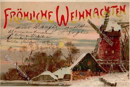 HGL Weihnachten Windmühle  Lithographie 1902 I-II Noel - Halt Gegen Das Licht/Durchscheink.