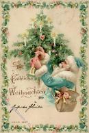 HGL Weihnachtsmann Spielzeug  Lithographie 1900 I-II Pere Noel Jouet - Hold To Light