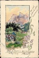 Handgemalt Berge  Künstlerkarte 1906 I-II Peint à La Main - Other & Unclassified