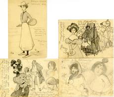 Handgemalt PUHONNY, Ivo (1876-1940) 4 Original Handgemalte Ansichtskarten Mit Original Text I-II R!R!R! Peint à La Main - Other & Unclassified