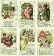 Poesie / Liebe 6'er Serie Er Liebt Mich ... Lithos 1901 I-II - Sonstige & Ohne Zuordnung
