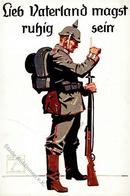 Hohlwein, L. Lieb Vaterland Magst Ruhig Sein Soldat Gewehr WK I Künstlerkarte I-II - Hohlwein, Ludwig