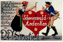 BAD WILDBAD - SCHWARZWALD-ANDENKEN R.Pfannstiel - Künstlerkarte Sign. Spingler I - Werbepostkarten
