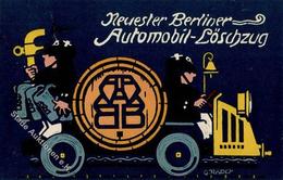 Bier Berlin Mitte (1000) Automobil Löschzug Feuerwehr Sign. Räder, G. 1910 II- (Stempeldurchdruck) Pompiers Bière - Advertising