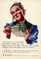 Kaffeewerbung Titze Feigenkaffee Tante Veronika I-II - Werbepostkarten