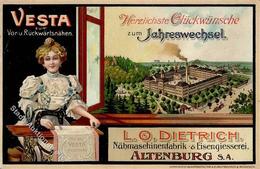 Nähmaschine Altenburg (O7400) Vesta L. O. Dietrich Werbe AK 1903 I-II (Eckbug) - Reclame