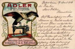 Nähmaschine Bielefeld (4800) Adler H. Koch & Co. 1916 I-II - Reclame