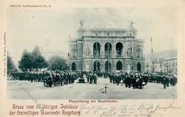 Feuerwehr Augsburg (8900) 50 Jährige Jubiläum Privatganzsache 1899 I-II Pompiers - Feuerwehr