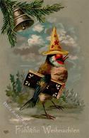 Lebkuchen Weihnachten Vogel Personifiziert Präge-Karte 1908 I-II Noel - Other & Unclassified