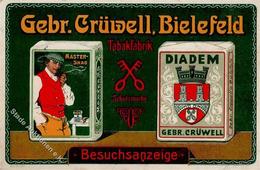 Tabakwerbung Bielefeld (4800) Gebr. Crüwell 1912 I-II - Sonstige & Ohne Zuordnung