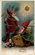 Zwerg Neujahr Prägedruck 1907 I-II Bonne Annee Lutin - Fairy Tales, Popular Stories & Legends