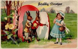 Ostern Hasen Personifiziert  Prägedruck 1916 I-II Paques - Ostern