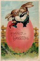 Ostern Hasen Personifiziert  Prägedruck I-II Paques - Easter