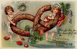 Weihnachten Kinder Brezel Prägedruck 1905 I-II Noel - Sonstige & Ohne Zuordnung