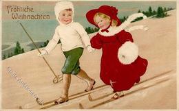 Weihnachten Kinder Ski Fahren Künstlerkarte 1912 I-II Noel - Andere & Zonder Classificatie