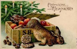 Weihnachten Lebkuchen Hase  Prägedruck 1910 I-II Noel - Other & Unclassified