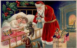 Weihnachtsmann Kinder Puppe Teddy Spielzeug  Prägedruck I-II Pere Noel Jouet - Sonstige & Ohne Zuordnung
