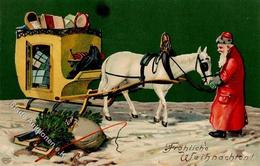 Weihnachtsmann Postkutsche Spielzeug 1910 I-II (fleckig) Pere Noel Jouet - Other & Unclassified