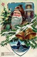 Weihnachtsmann Prägedruck 1908 I-II (kleiner Einriss) Pere Noel - Sonstige & Ohne Zuordnung