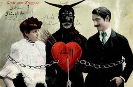 Krampus Poesie / Liebe 1908 I-II (Eckbug) - Other & Unclassified