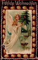 Engel Weihnachten Lebkuchen Präge-Karte 1906 I-II Noel Ange - Fairy Tales, Popular Stories & Legends