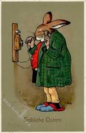 Baumgarten, Fritz Hasen Personifiziert Telefon Ostern 1913 I-II Paques - Sonstige & Ohne Zuordnung