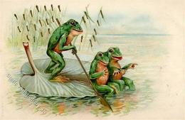 Frosch Personifiziert Lithographie 1896 I-II Grenouille - Other & Unclassified