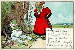 Frosch Personifiziert Lithographie 1900 I-II Grenouille - Sonstige & Ohne Zuordnung