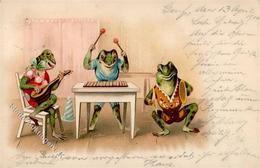 Frosch Personifiziert Lithographie 1900 I-II Grenouille - Other & Unclassified