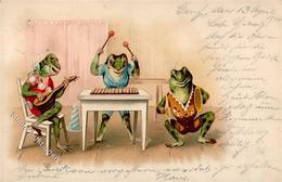 Frosch Personifiziert Lithographie 1900 I-II Grenouille - Sonstige & Ohne Zuordnung