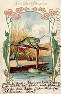 Frosch Personifiziert Pfingsten Präge-Karte 1904 I-II Grenouille - Sonstige & Ohne Zuordnung