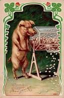 Schwein Personifiziert Geld Neujahr  1909 I-II Cochon Bonne Annee Argent - Otros & Sin Clasificación