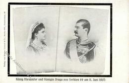 Adel SERBIEN - Trauerlarte 11.6.1903 I - Königshäuser