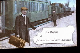 LE TRAIN AU DEPART - Gares - Avec Trains