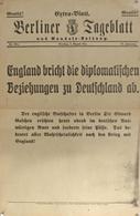 WK I Berliner Tageblatt U. Hamburger Zeitung Lot Mit 3 Extra-Blättern Ca. 30 X 46 Cm II (fleckig) Journal - Other & Unclassified