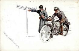 WK I Kradfahrer Sign. Boehmer, K. W.  Künstlerkarte 1915 I-II (fleckig) - Sonstige & Ohne Zuordnung