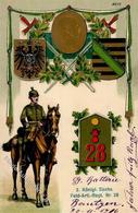 Regiment Bautzen (O8600) Nr. 28 Feld-Artillerie-Regt. Prägedruck 1916 I-II - Regiments